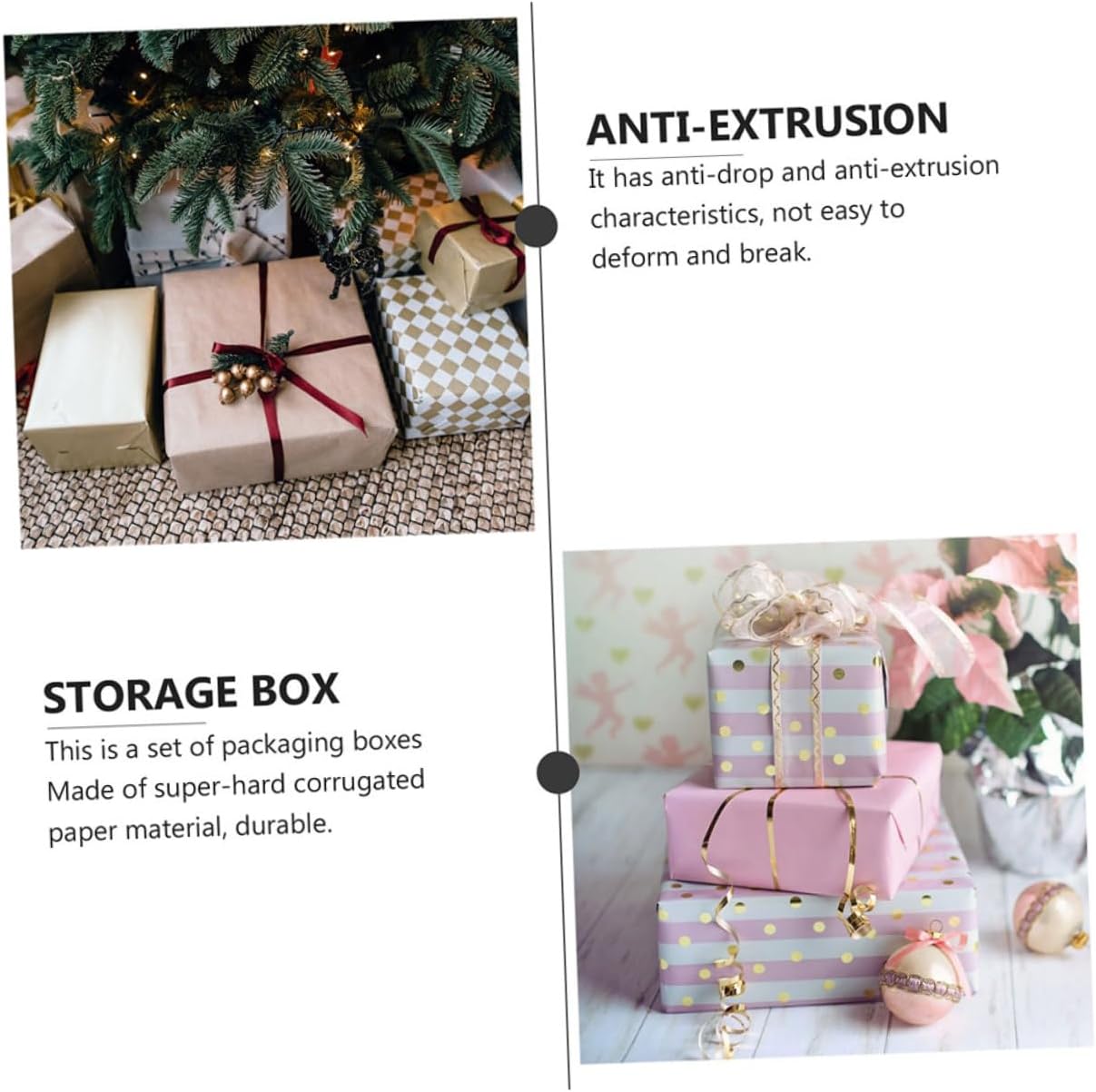 Uonlytech 15pcs Kraft Paper Small Rectangular Boxes with Lid, Foldable Sturdy E-flute Kraft Packaging Boxes for Christmas Party Favors and Wrapping