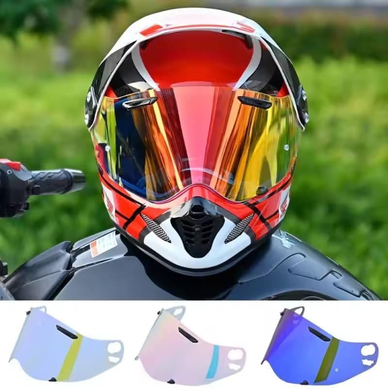 HHPIMA Motorcycle Helmet Visor Replacement for Arai Tour-CROSS3 TX3 XD4, Scratch-Resistant Windshield Lens, Anti-Fog Ride Visor, Tinted Sun Protection Shield Visor,F Aurora Red : Automotive