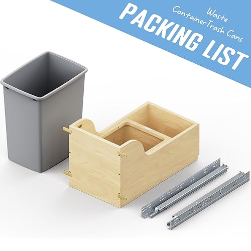 Miniatura 6 de ROOMTEC Bote de basura extraíble de madera de 35 galones, cierre suave