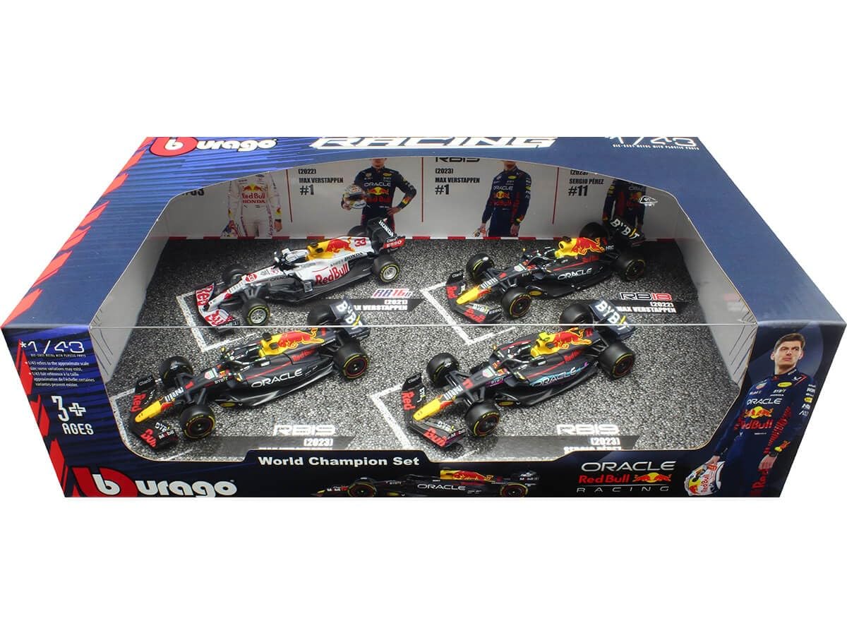 RED BULL RACING zestaw 4 modeli samochodów Formuła 1 F1 2021