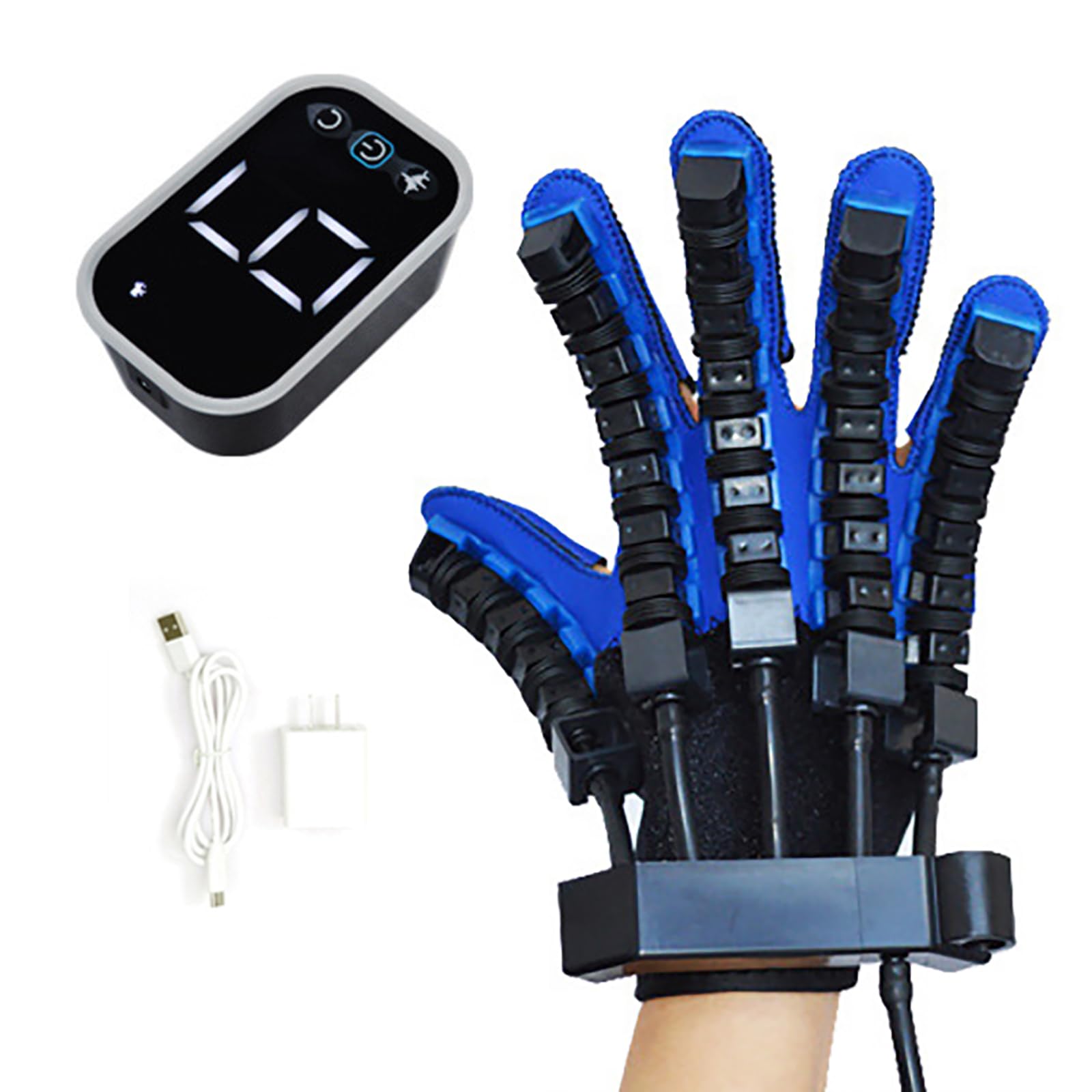 SXSLTSA Upgraded Rehabilitation Robot Gloves, Hemiplegia Hand Stroke Recovery Equipment, with Strength Adjustment, Paralysis & Arthritis Patients