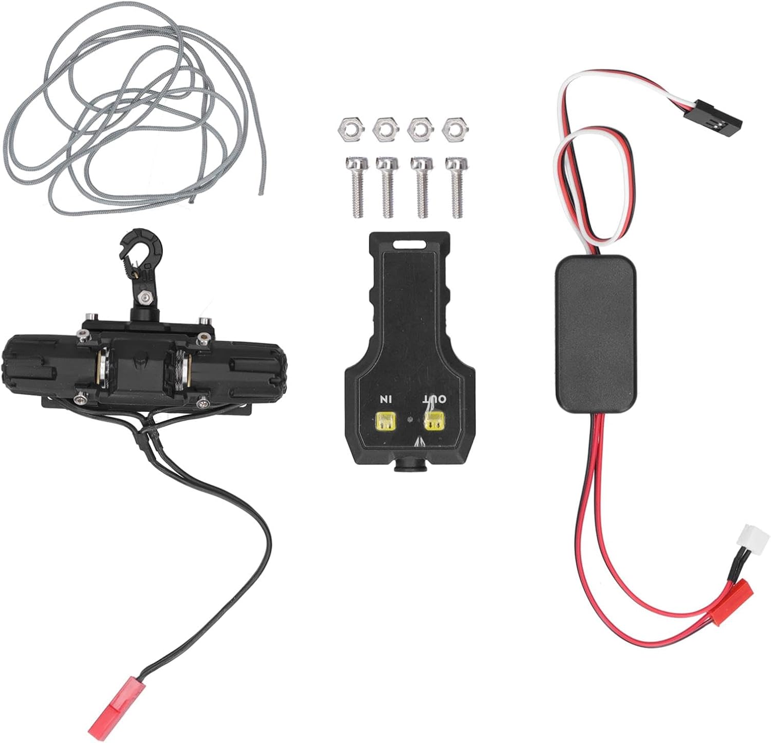 Powerful Dual Motor RC Car Winch with Remote Compatible with TRX4 SCX10 and D90