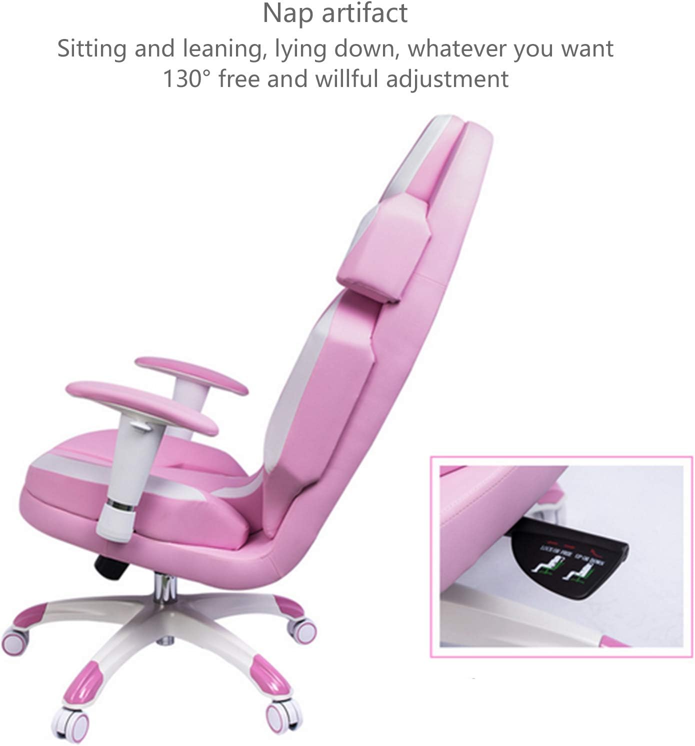 Renovation House Gaming Chair Ergonomic Racing Style Computer Chair Reclining 130 Degree Adjustable High Back Leather Office Chair Birthday