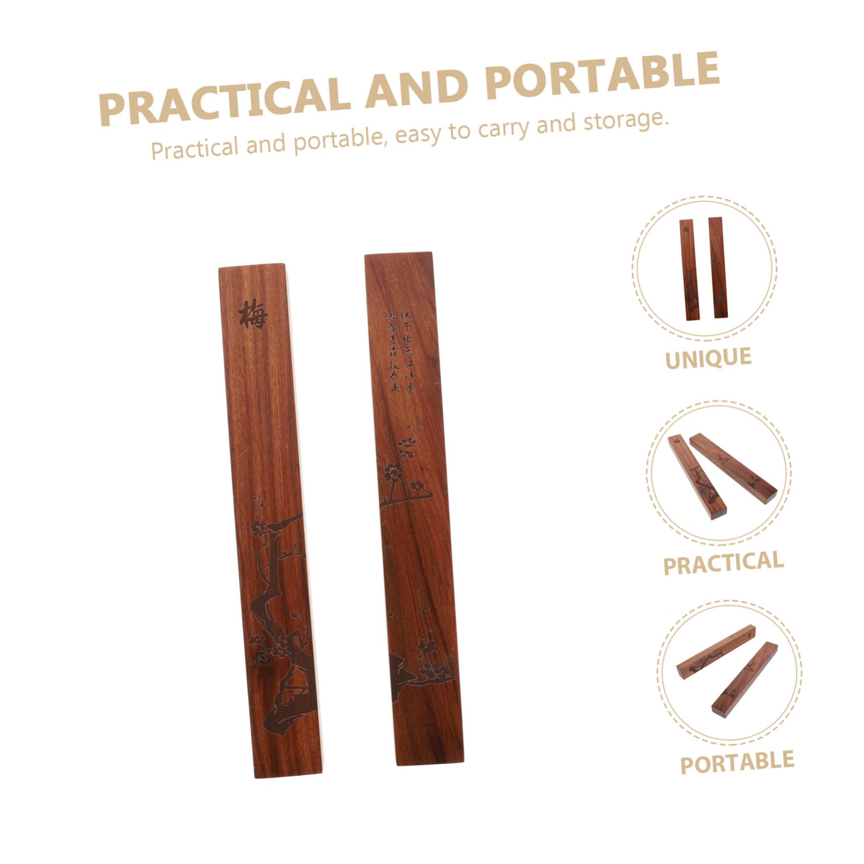 Toddmomy 2pezzi Fermacarte Legno Per Calligrafia Pesi Per Eleganti Legno Di Ziziphus e Ebano Per Ufficio e Studio Creativo