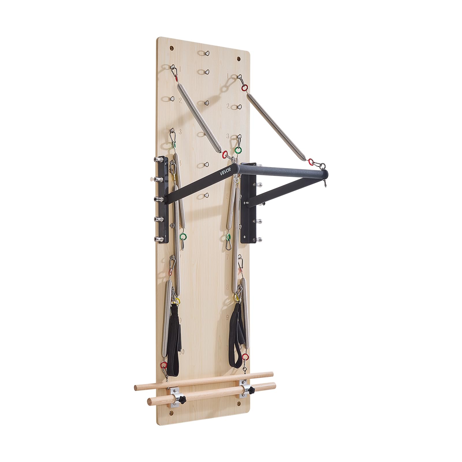VEVOR Appareil de Pilates Reformer Mural, Planche à Ressorts de Pilates en Bois d'Érable, Équipement d'exercice avec Ressorts de Résistance, Entraîneur de Yoga Flexibilité et Équilibre, Gym Domicile