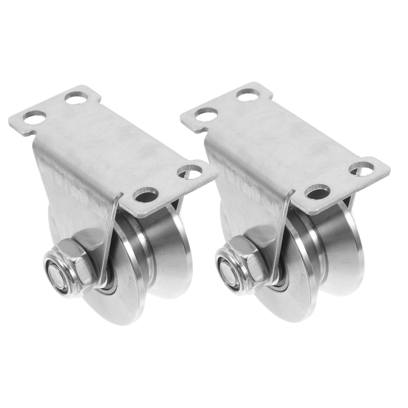 OSOLADY 2pcs Stainless Roller for Sliding Doors V-Groove Wheel Metal Pulley for Gate