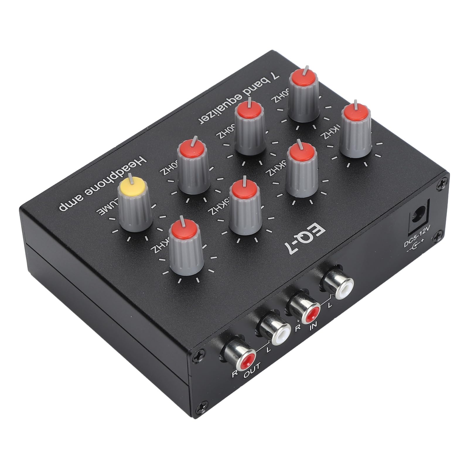 Focket Égaliseur Numérique 7 Bandes, Réglage des Basses élevées ± 12 DB, égaliseur Numérique, Sonore avec Interface 5,5 X 2,1 pour Systèmes Stéréo de Voiture et Maison, Prise en Charge des écouteurs