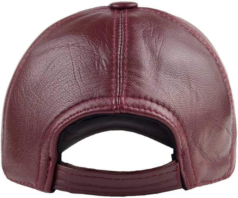 Premium Real Leather Baseball Cap – Adjustable Vintage Hat for Men & Women – Classic 6-Panel Design, Soft Genuine Leather - Image 4