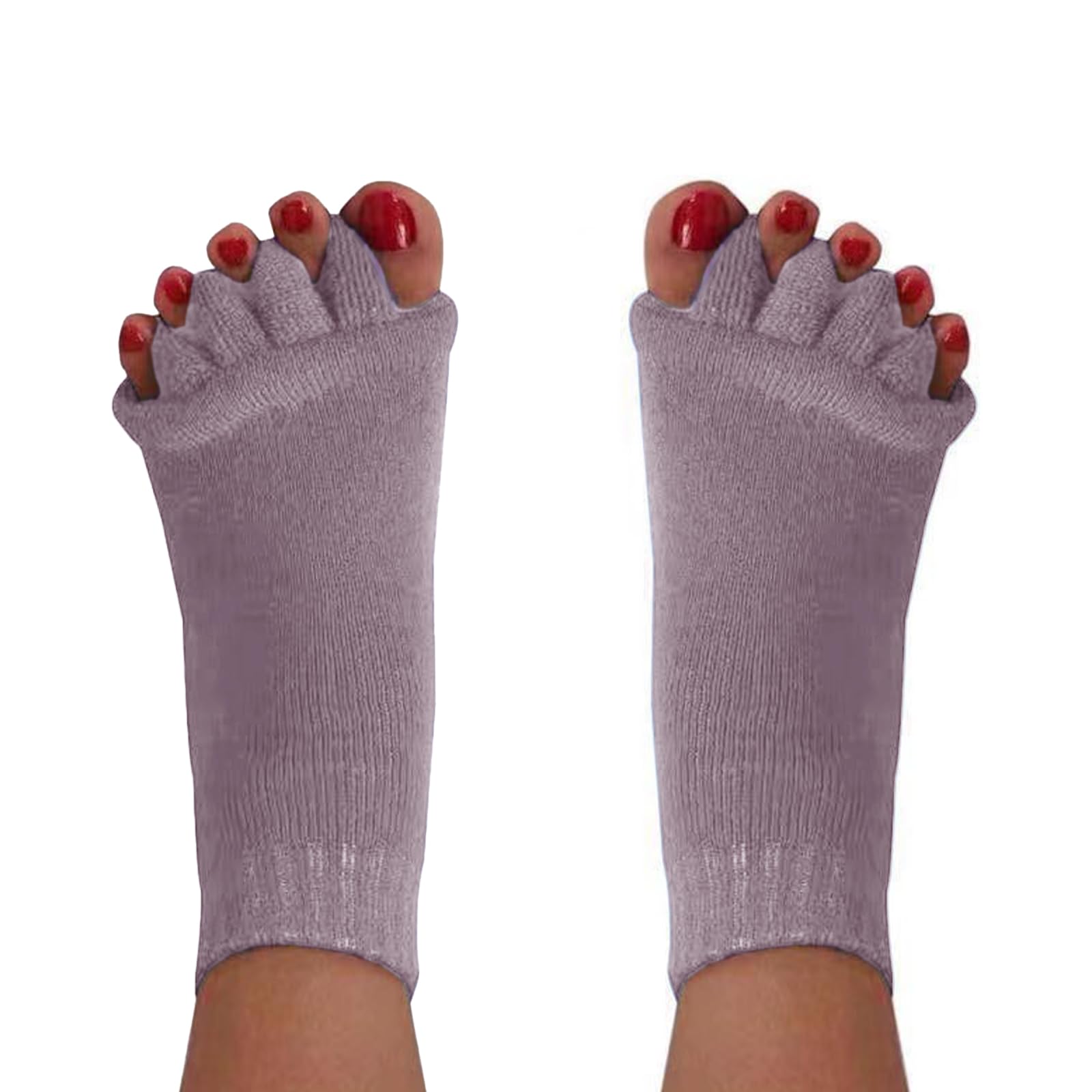 Hydrothotics Happy Feet Toe Separator Socks - Comfortable Alignment Socks – Washable Massage Socks – Prevent Foot Cramp and hammertoes (Purple)