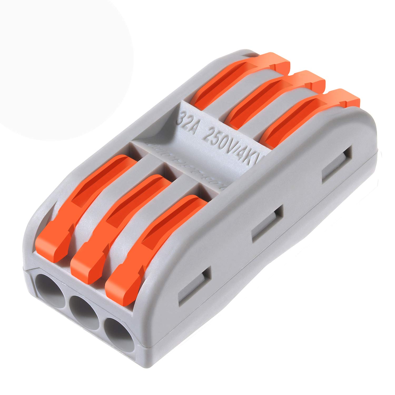 10pcs Conductor Compact Connectors Lever Wire Nut Electrical Connectors for 3 Circuit Inline Splices 28-12 AWG