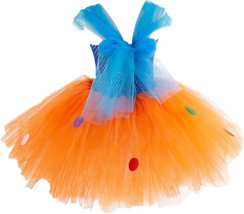 Miniatura 4 de HIHCBF Disfraz de payaso de circo para niña, vestido de tutú hecho a mano para niños, divertido juego de rol, Halloween, Navidad, carnaval, trajes