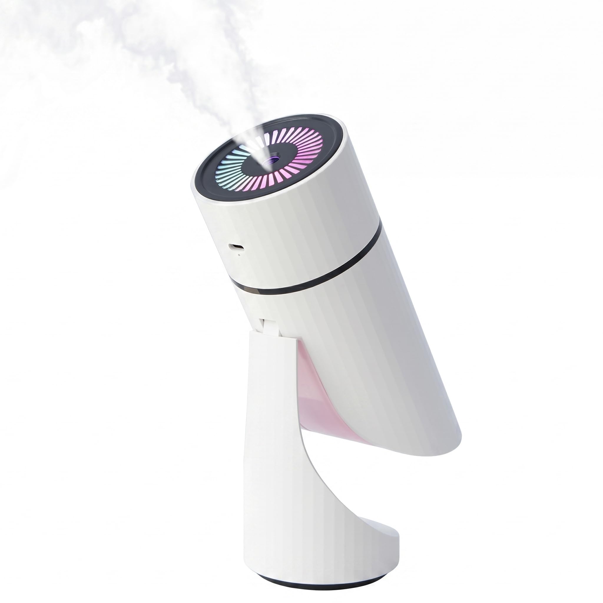 Ginwrek Desk Humidifier Mini Humidifier, Rechargeable Dog Portable Quiet With Adjustable Mist For Desktop, Car, Home, White