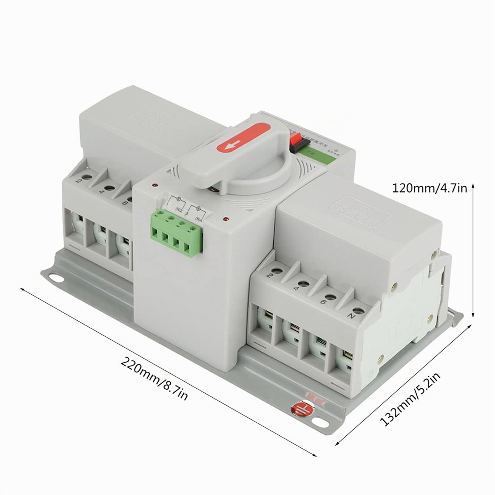 Interruttore di Trasferimento Automatico a Doppia Alimentazione, 220V 63A 4P, Mini Interruttore con Interfaccia Antincendio, Basso Rumore