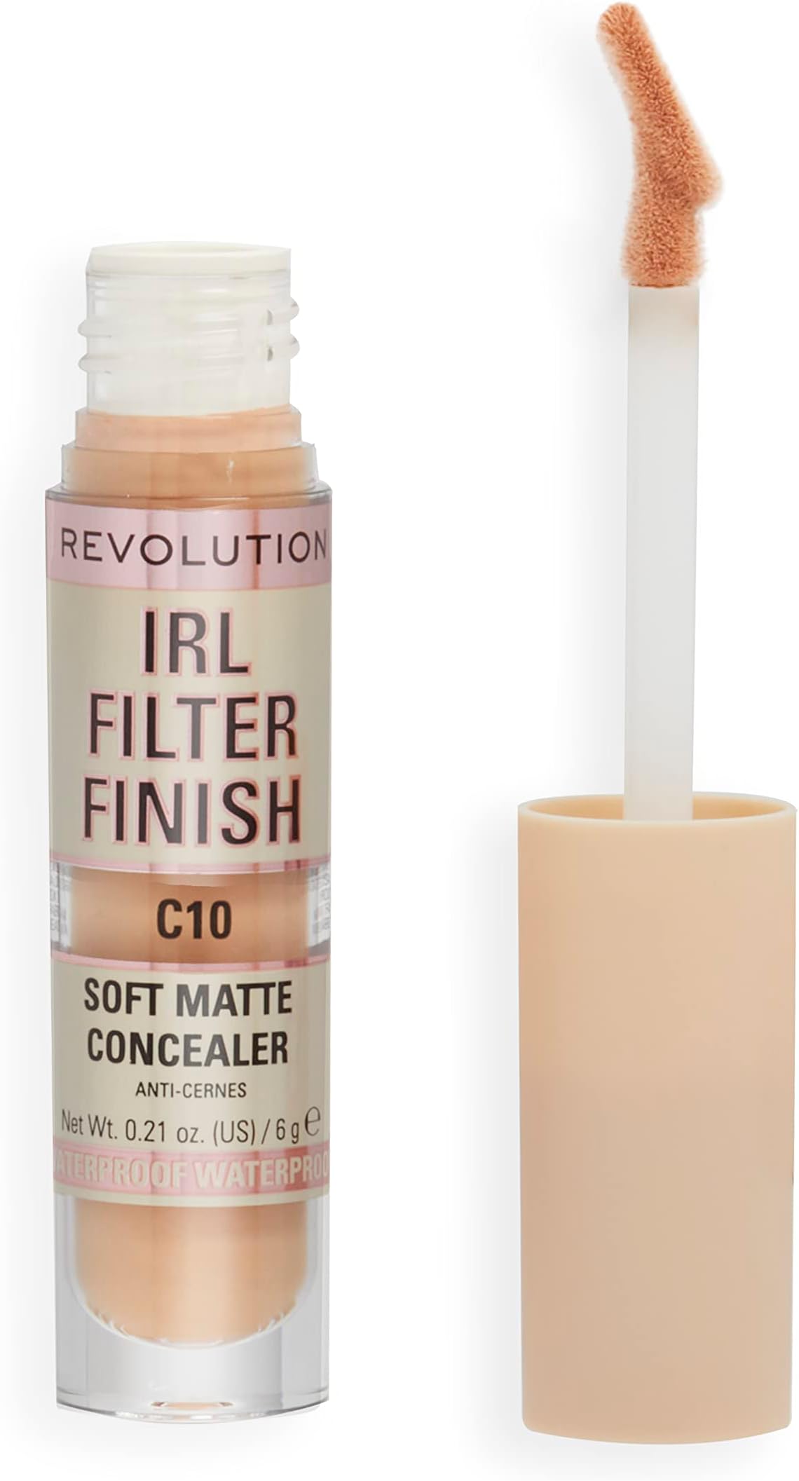 Makeup Revolution-Irl Filter Finish Liquid Concealer- C10|Full Coverage|Breathable&Lightweight|Blends Effortlessly|Soft Matte Finish|Crease Proof,Sweat Proof,Waterproof For All Skin Types|6Gm,1 Count