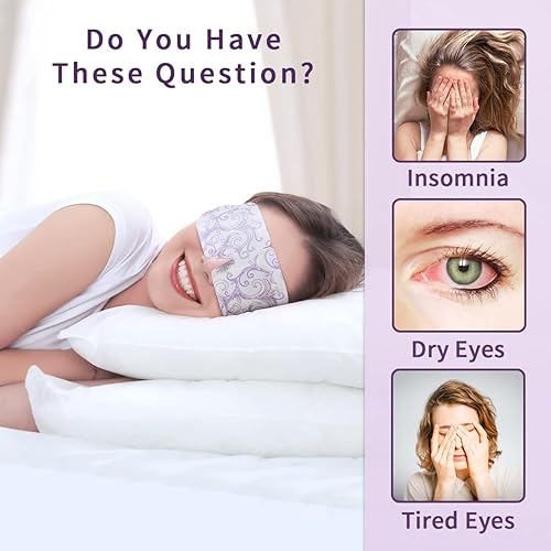 Miniatura 7 de Máscara de ojos de vapor, paquete de 16 unidades, máscara de sueño autocalentable para ojos secos, máscaras de ojos cómodas y cálidas, máscara