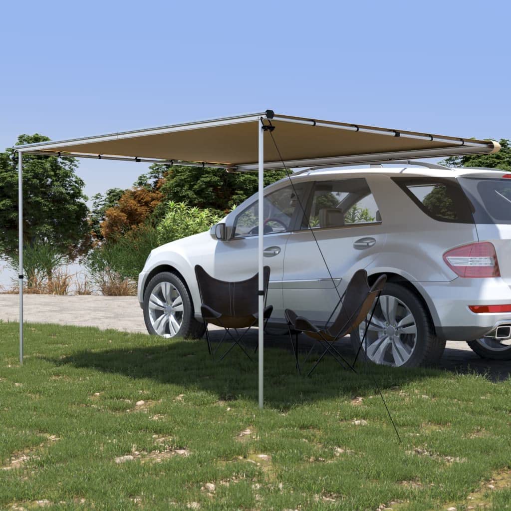 Wohnwagen-Markise 3x3x2,15 m Beige, Robuste Wohnmobil-Markise mit Aluminiumgestänge, Sonnendach und Schattenspender für Camping, Autoreisen und Outdoor-Feste