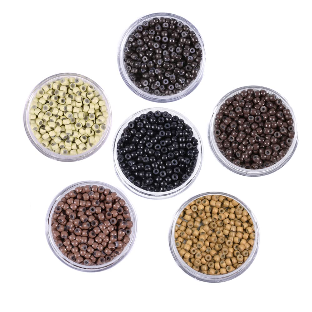 500 Pcs Silicone Lined Nano Rings Beads Micro Links Nano Beads 3.0mm×1.5mm×2mm Hair Extensions Copper Ring Beads for Nano Tip Hair Extensions (Blonde)