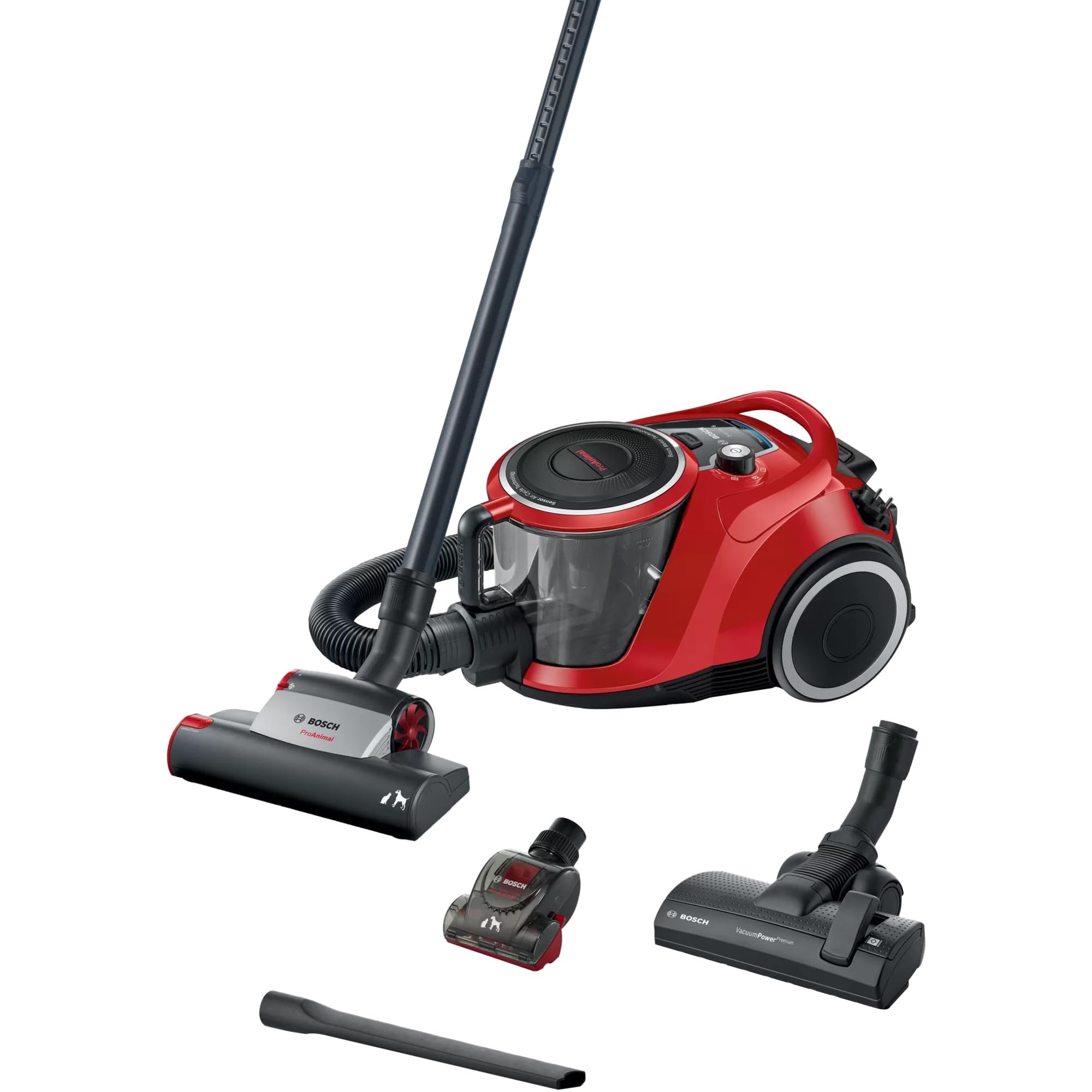 Bosch Aspirapolvere senza sacchetto serie 6 BGC41PET, ideale per peli di animali e persone allergiche, filtro igienico, garanzia motore 10 anni, per parquet, tappeti, piastrelle, ugello turbo