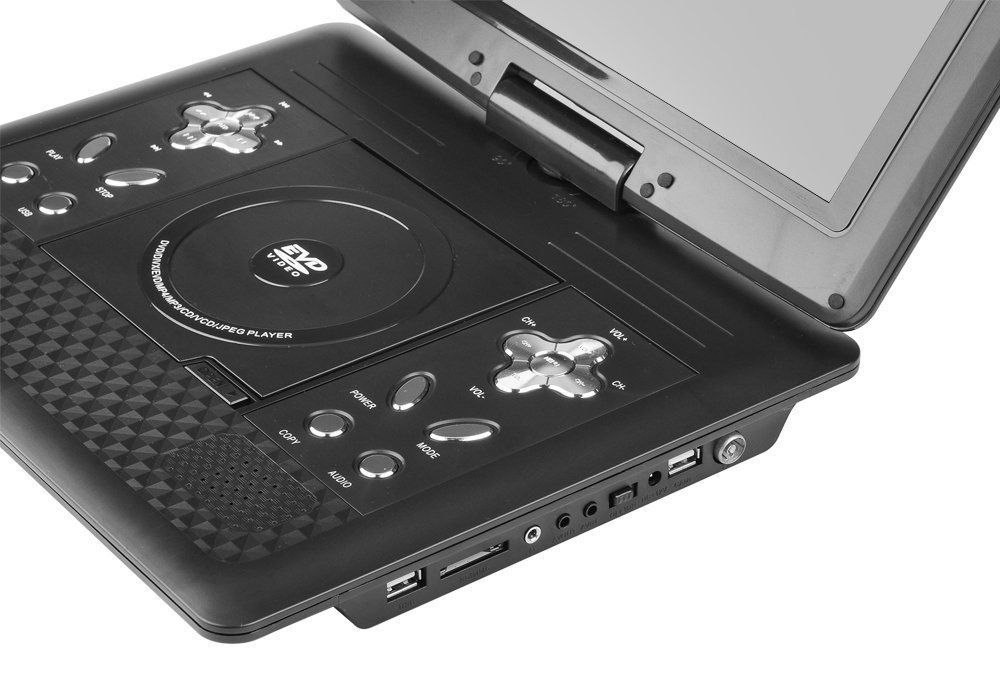 BW Lettore Dvd Portatile da 12,1 Pollici, Controller di Gioco, Telecomando, Caricatore da Auto, Schermo Girevole, Antenna