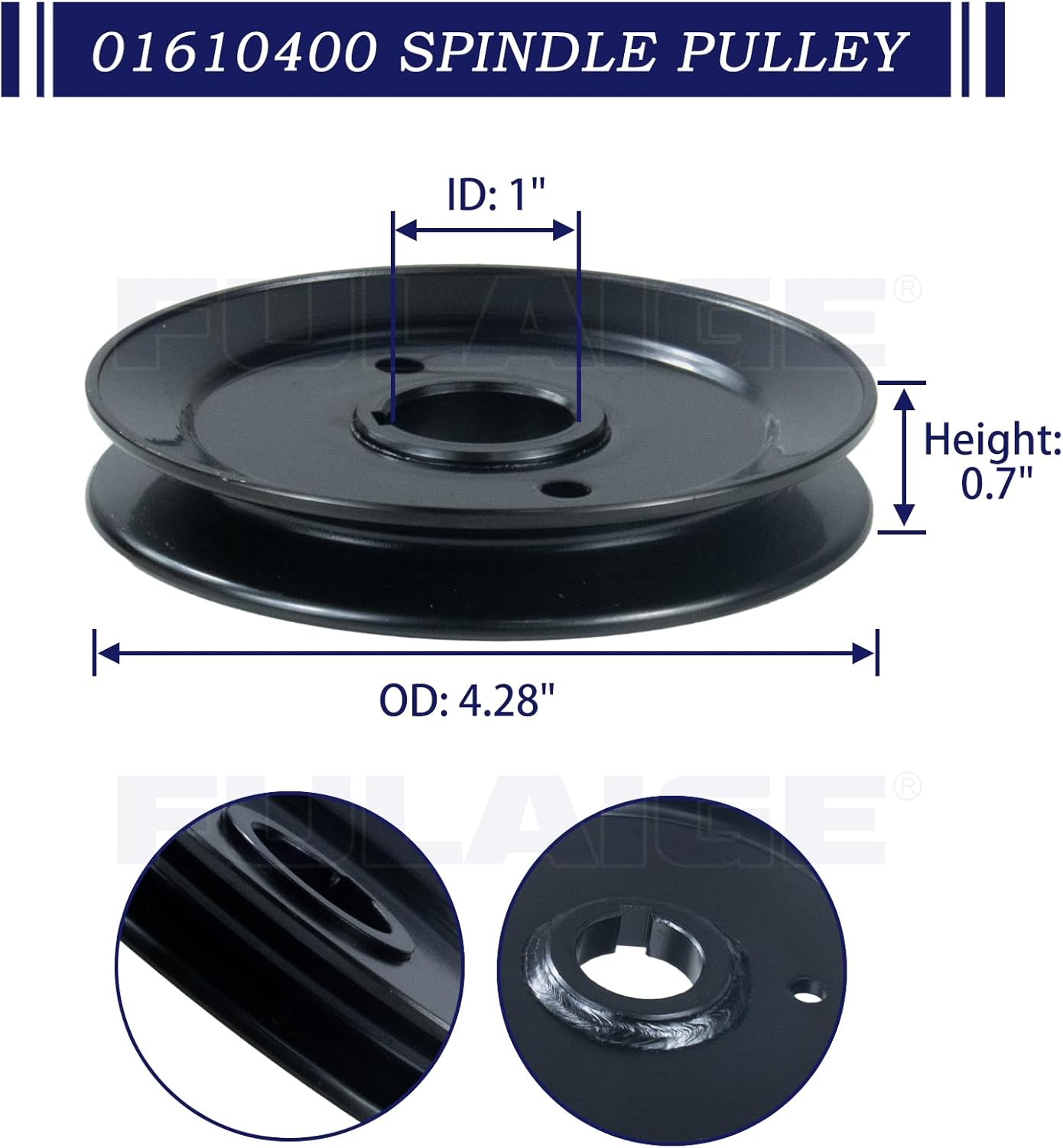 51510000 Spindle Assembly with 01610400 Pulley Replaces 61543800 for Ariens Zoom 1540, 1640, 1744, 1840, 2040, 2044, 2150, 2348, 2350, 2450, 2552 Decks