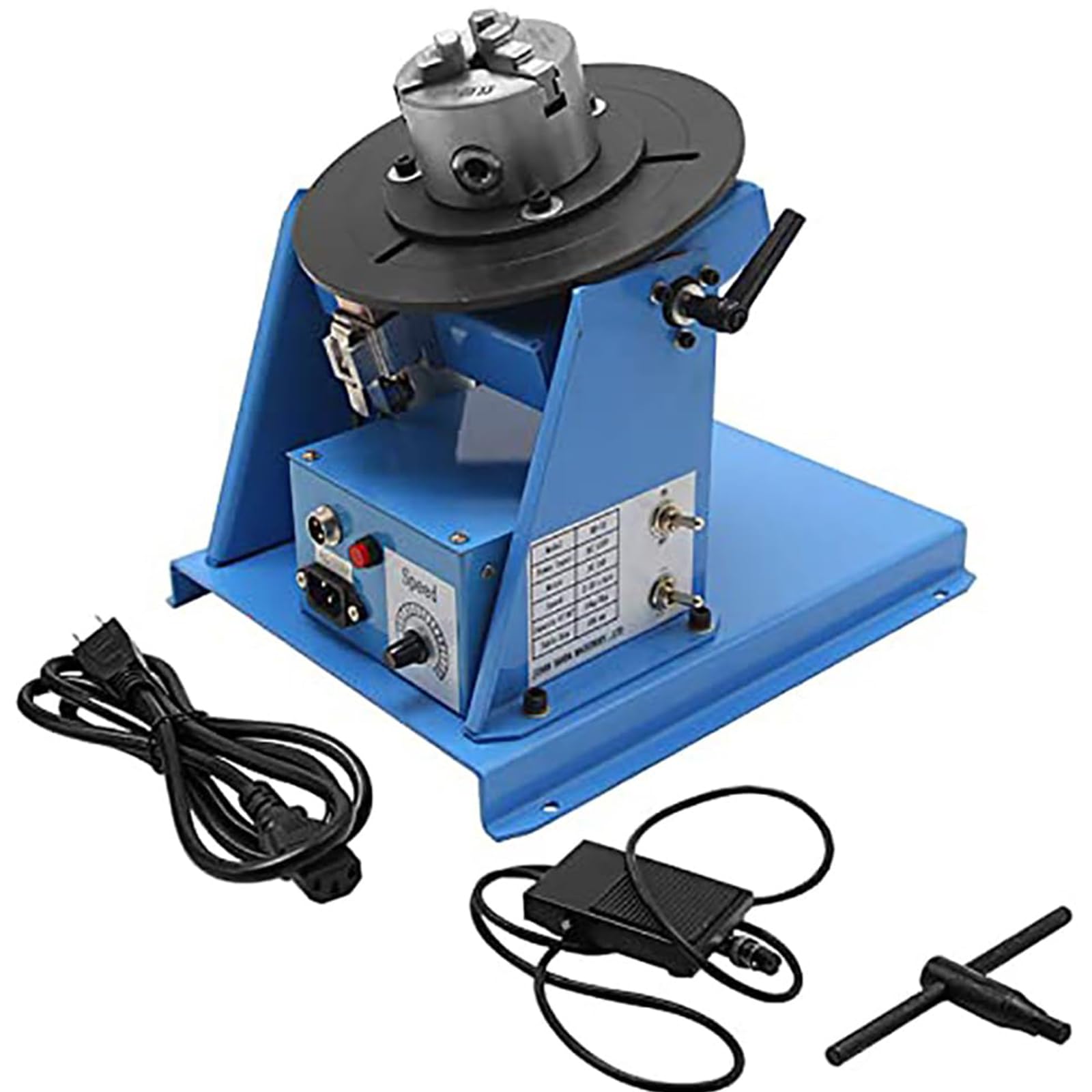 Piattaforma rotante per saldatura, 10 kg, rotatore per saldatura inclinabile da 0 a 90 ° con pedale, velocità regolabile 2-20 giri/min per saldatura TIG MIG MAG flangia tubo