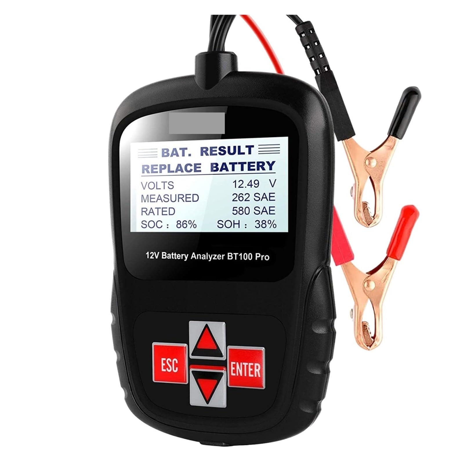 Tester Akumulatora Samochodowego 6V 12V Do Zalanych 100 1100CCA 200AH Analizator Stanu Narzędzie Diagnostyczne Szybkie Dokładne Wykrywanie