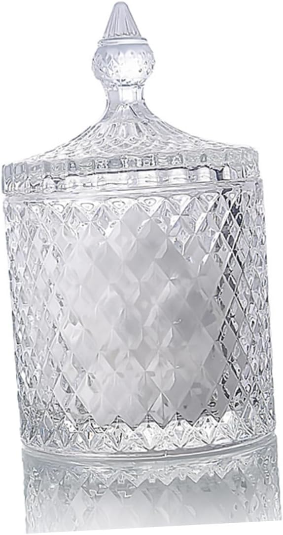 ABOOFAN 2pcs Crystal Glass Candy Jar Storage Container Snack and Toothpick Holder Elegant and Sturdy for Home Kitchen and Party Use