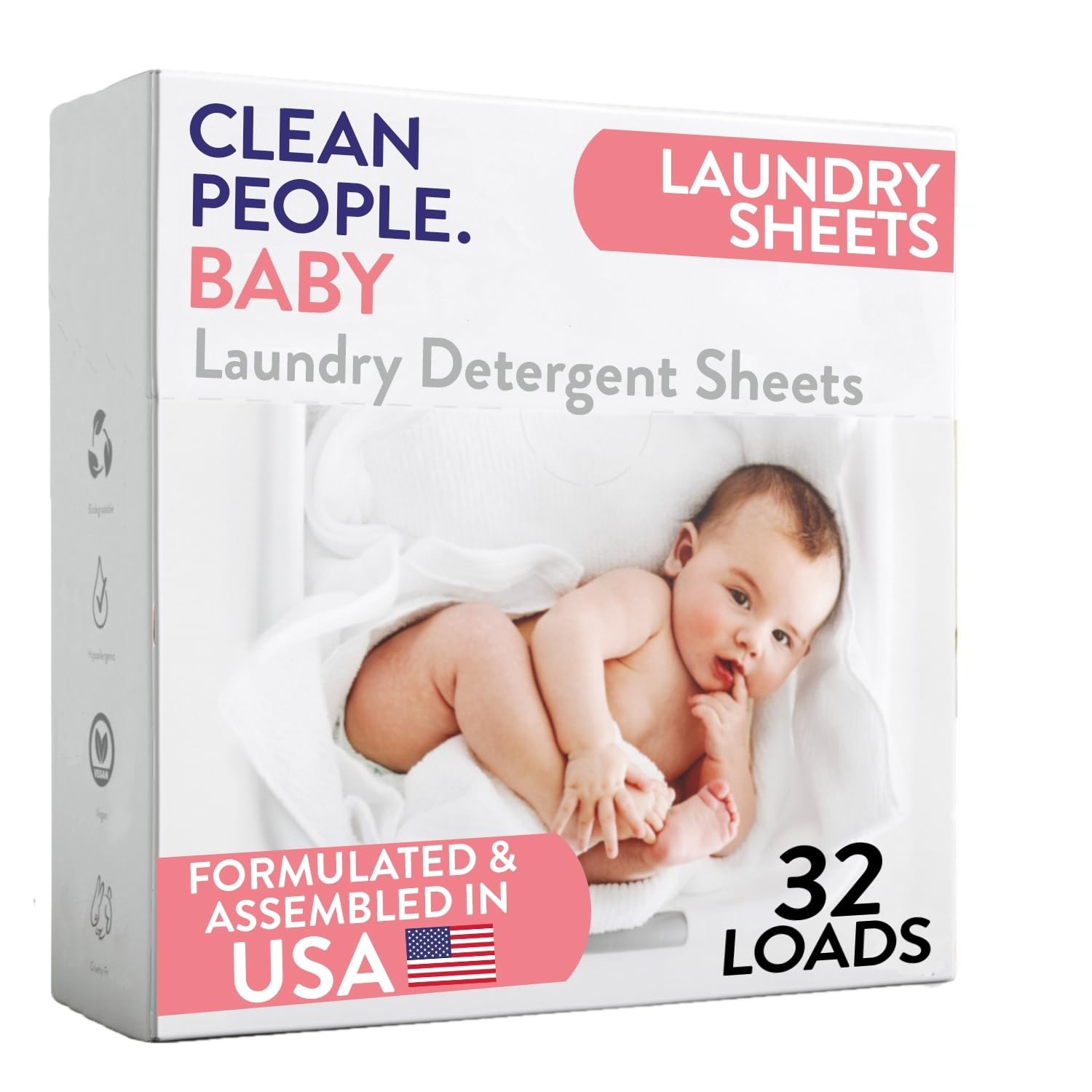 Clean People Unscented Baby Laundry Detergent Sheets