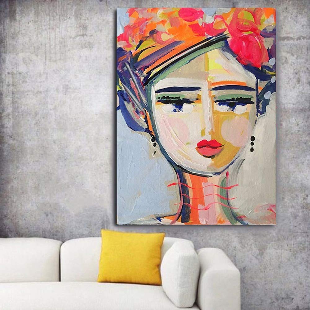 Cuadros de pared para renovar la sala de estar con un retrato abstracto moderno en lienzo
