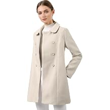 Allegra K Womens Peter Pan Collar Double Breasted Winter Trench Pea Coat