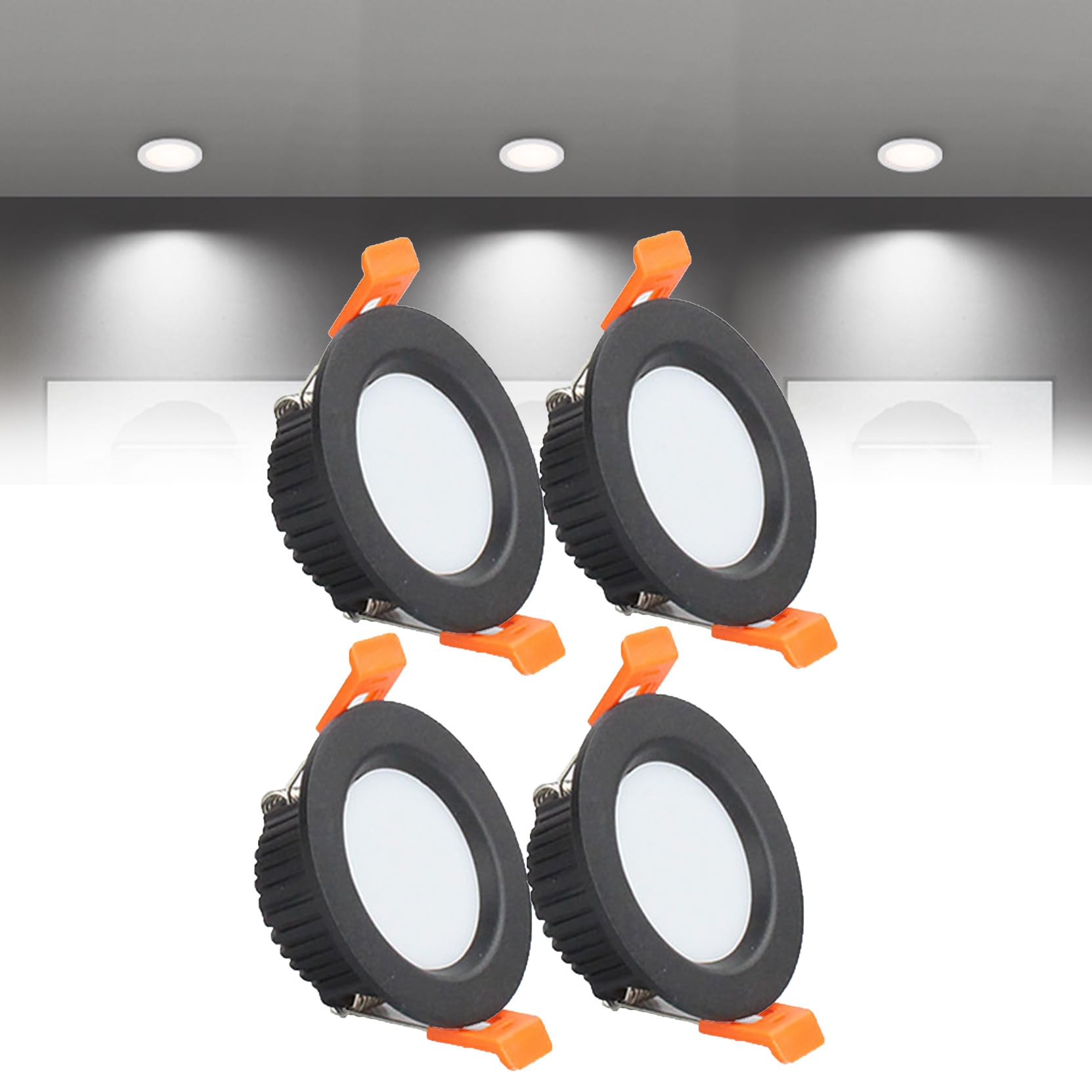 Syibelters 5W LED Recessed Ceiling Lights 100mm, Cold White 6000K 5W 240LM, Cut Φ70-75mm, AC110-240V Ultra Slim Downlights, LED Panel Light for Living Room Hallway, 4 Pack