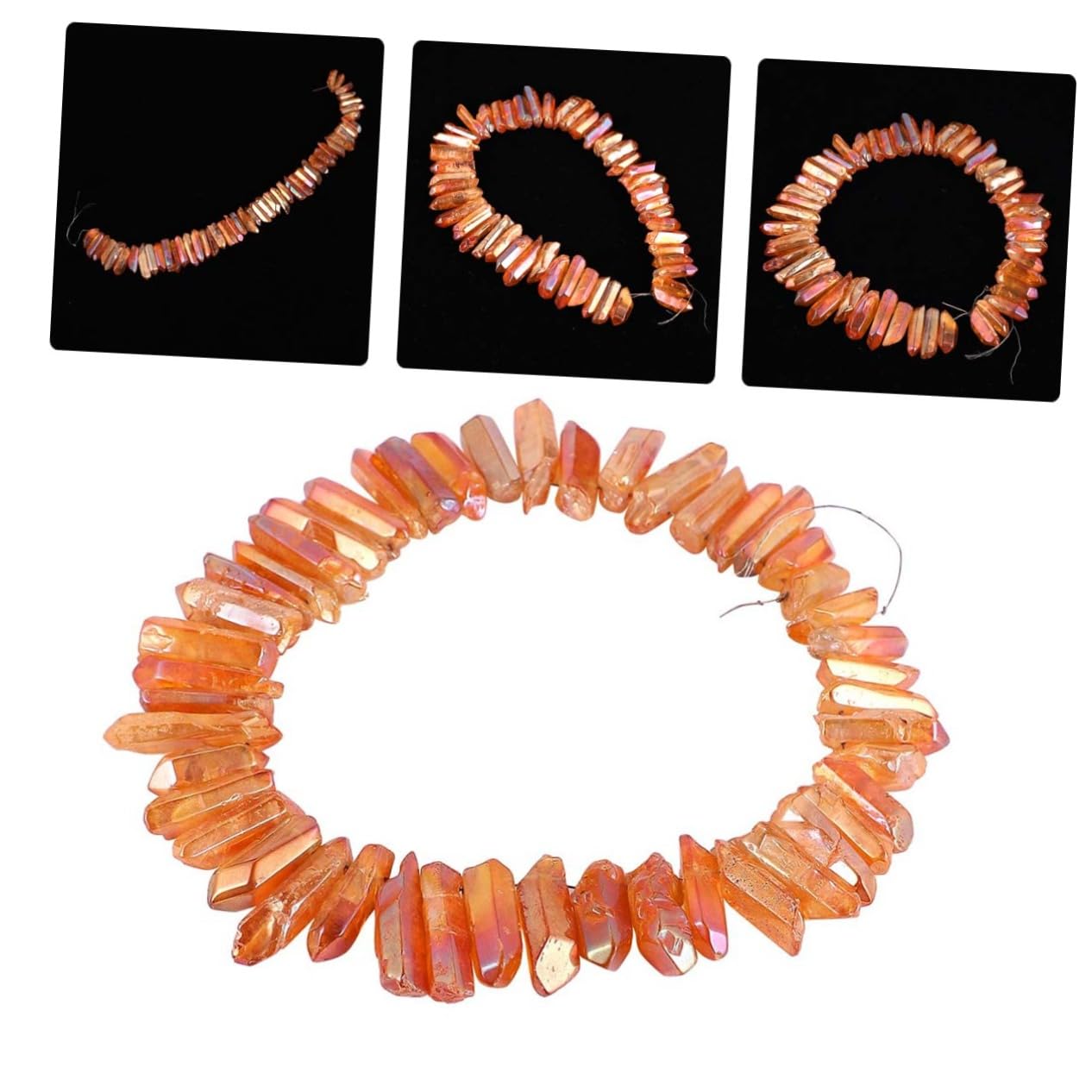 SEWACC 3ensembles Kit De Bijoux Pierre Naturelle Ensemble De Pendentifs Cristal Orange Matériel Créatif pour Boucles Oreilles Et Accessoires De Coiffure pour Femmes