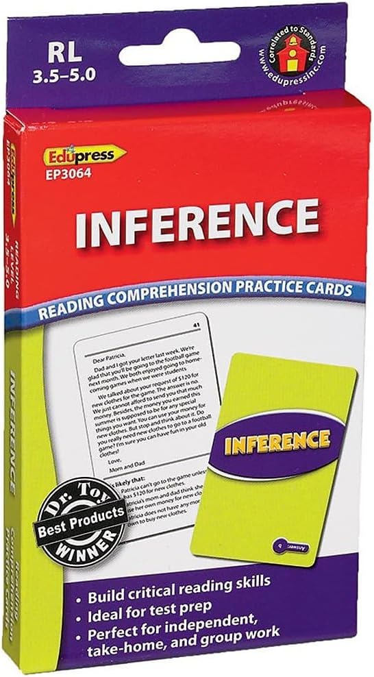 Reading Comprehension Cards, Inference, Lvl: 3.5-5.0 (EP-3064)