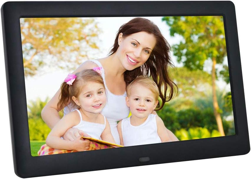 Digital Photo Frame Full HD 8.7 Inch Ultra-thin Electronic Album with Day Clock Alarm Clock Calendar Clock IPS 1024 * 768 Photo Music Video Advance Electronic Picture Frame (Black)