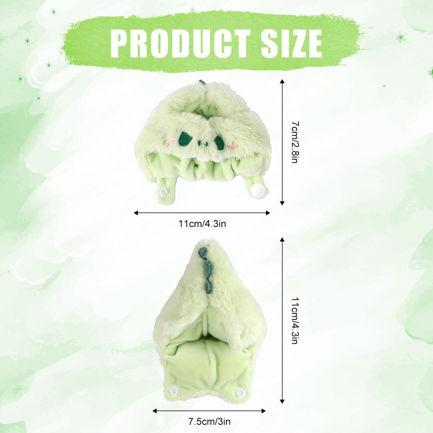 Tinoaly Clothes for Doll Cute Green Dinosaur Plush Toy Clothes Stylish Outfit Accessories for 6.7in Doll Decoration Display - Image 2