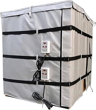 Professional 55 Gallon/275 Gallon Full Cover IBC Tote Heater Blanket-2300W/4000W, IP67-Quickly Heat and Adjustable Thermostat Controller 20F-375F-IBC Tote Heating Jacket 275Gallons/1000l