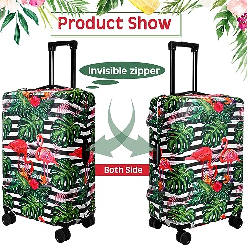 Amylove 3 Pcs Suitcase Covers Protective Washable Suitcase Protector Anti Scratch Luggage Cover Protector for 18-28 Inch Luggage (Flamingo)4