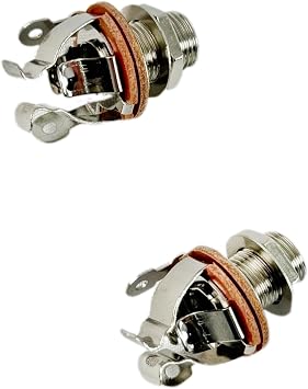 2 Pack 1/4 Inch Mono Guitar Jack, Silver Electric Guitar Electronics