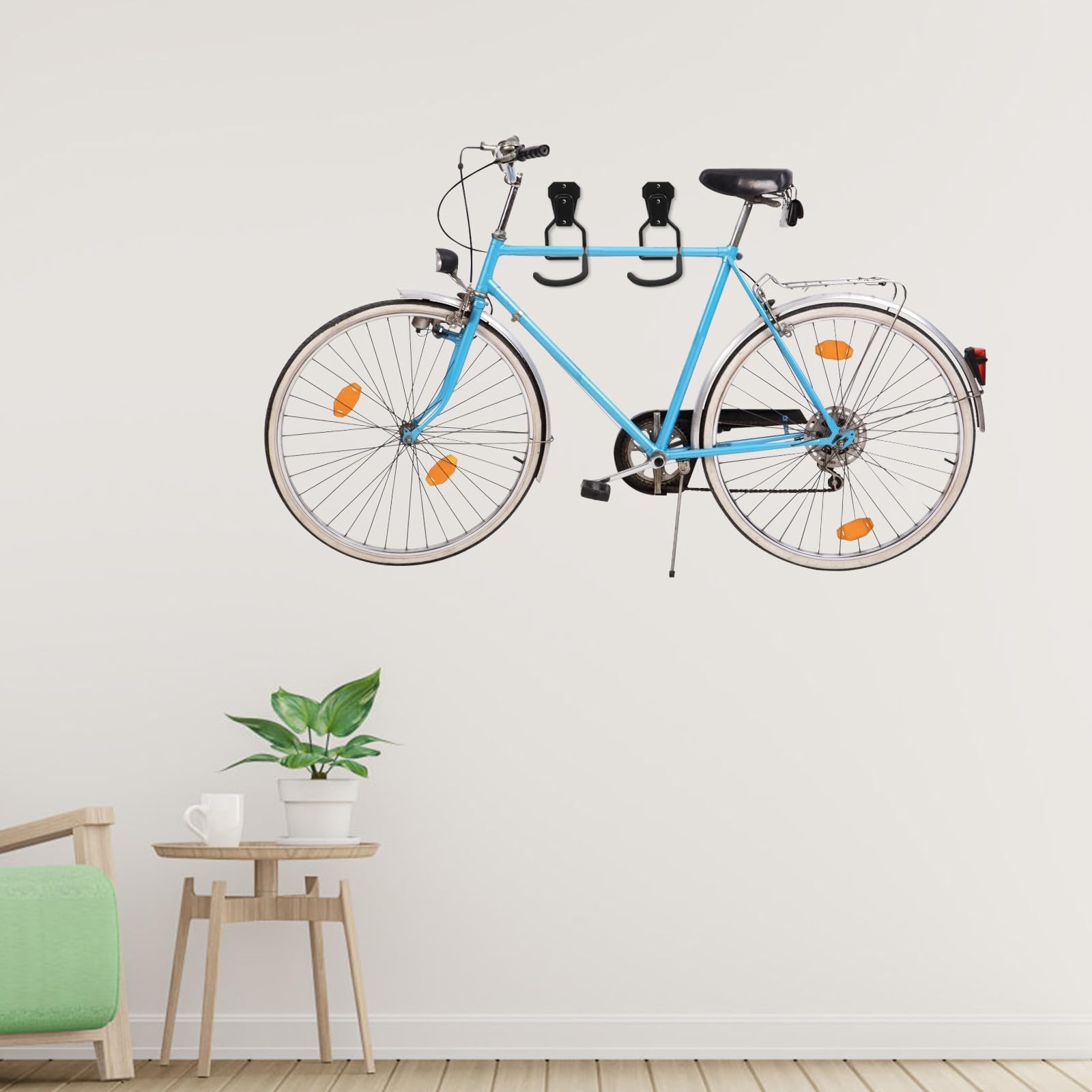 Holibanna 4 Pezzi Gancio da Garage per Bici e Attrezzi, Ferro Nero, Montaggio a Parete, Salvaspazio, Supporto per Bicicletta e Utensili da Giardino