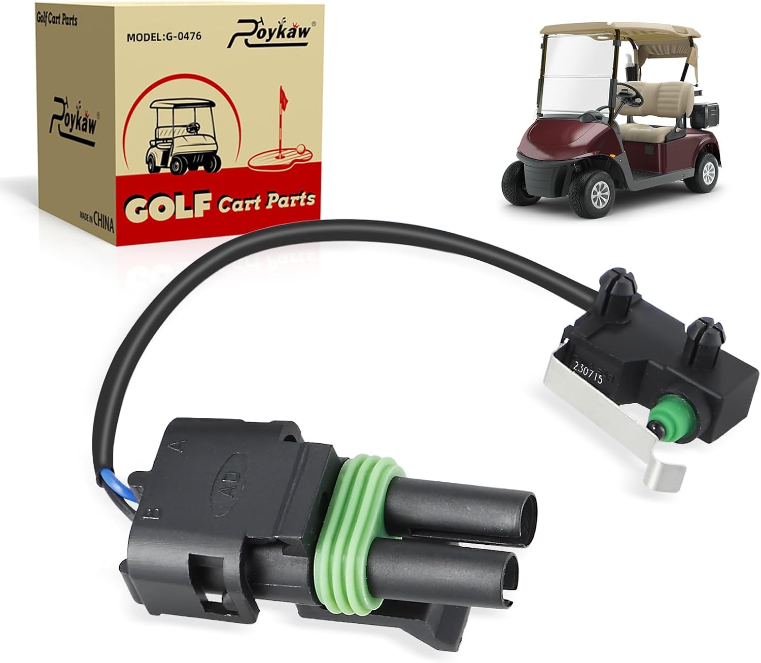 Roykaw Golf Cart DCS Forward Micro Switch Assembly Compatible with EZGO Electric Models (1996-2002) -Male Part, OEM# 73194-G01, 73194G01, CS25536