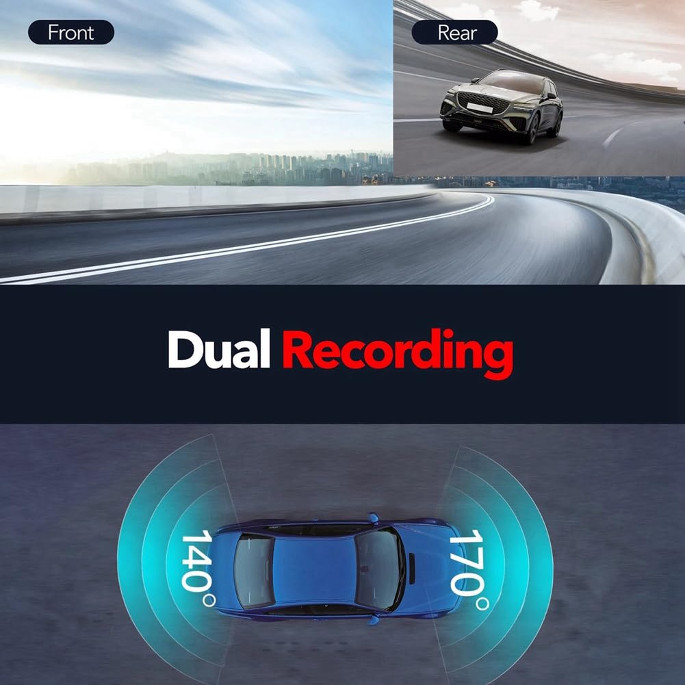 V21 Enregistreur de conduite HD 4K Vision nocturne et arrière Double lentille WiFi Suivi de connexion sans GPS