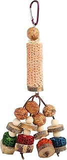 GLOGLOW Parrot Chewing Toy, Corn Cob Nuts Wooden Blocks Bite Toy for Small Medium Parrots Parakeets Conures Cockatiel Lovebirds