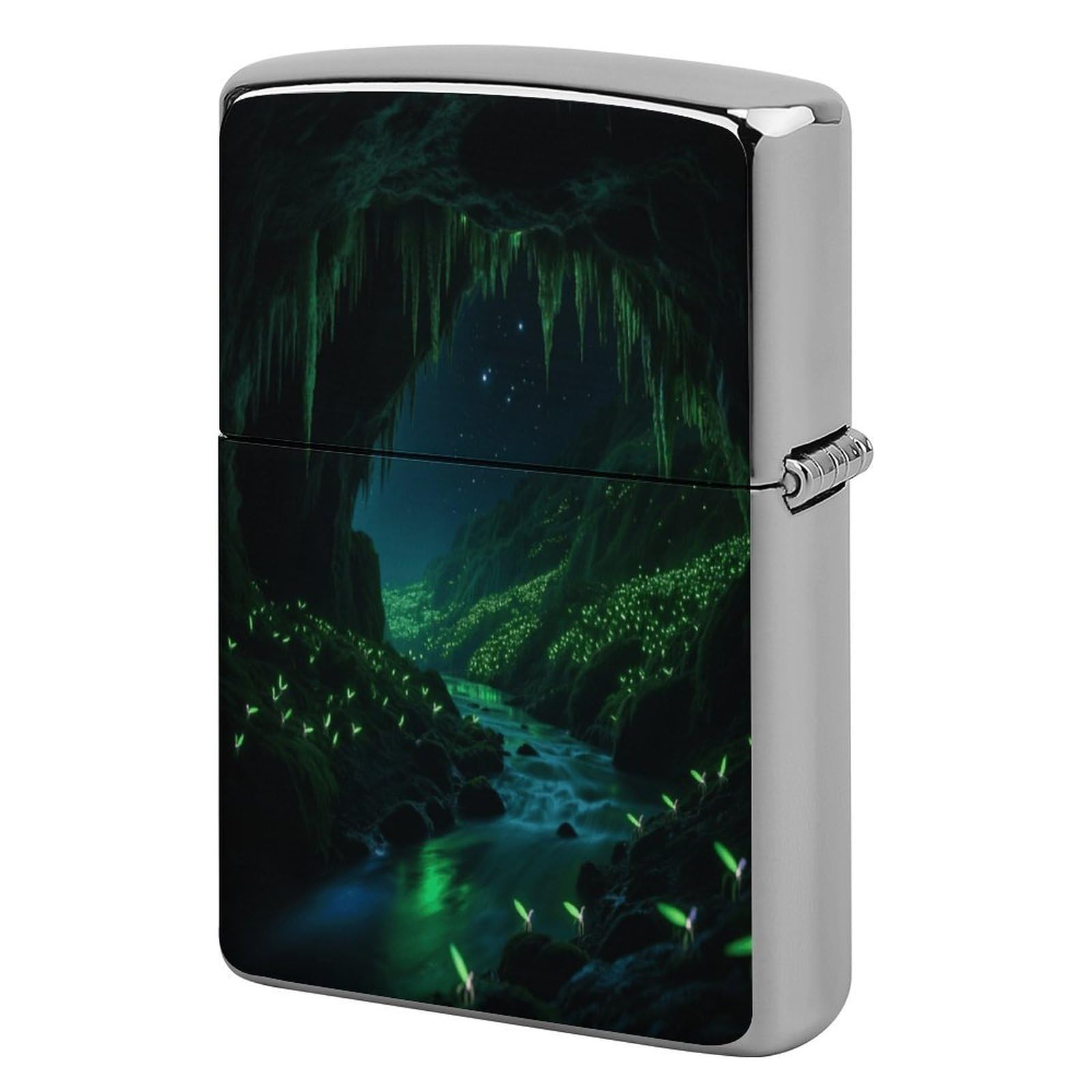 Fekiloot Style Glowworm Cave Lighter Case Cover Metal Lighter Case