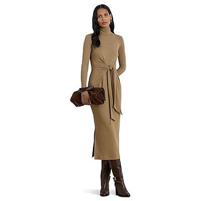 Lauren Ralph Lauren Tie Front Turtleneck Dress Women