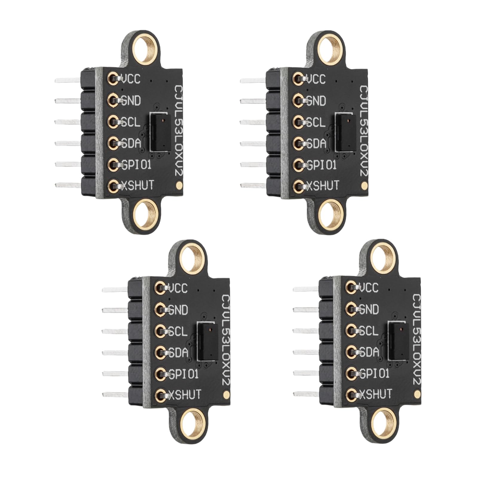 4Pcs VL53L0X Time-of-Flight (ToF) Laser Ranging Sensor Breakout 940nm GY-VL53L0XV2 2m Range High Precision Distance Measurement Module Fit for Arduino (Black)