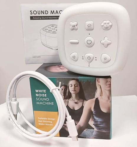 Miniatura 4 de Máquina de sonido de ruido blanco con altavoz Bluetooth luz nocturna 40 sonidos relajantes 9 luces de color recargable y portátil para bebés niños y