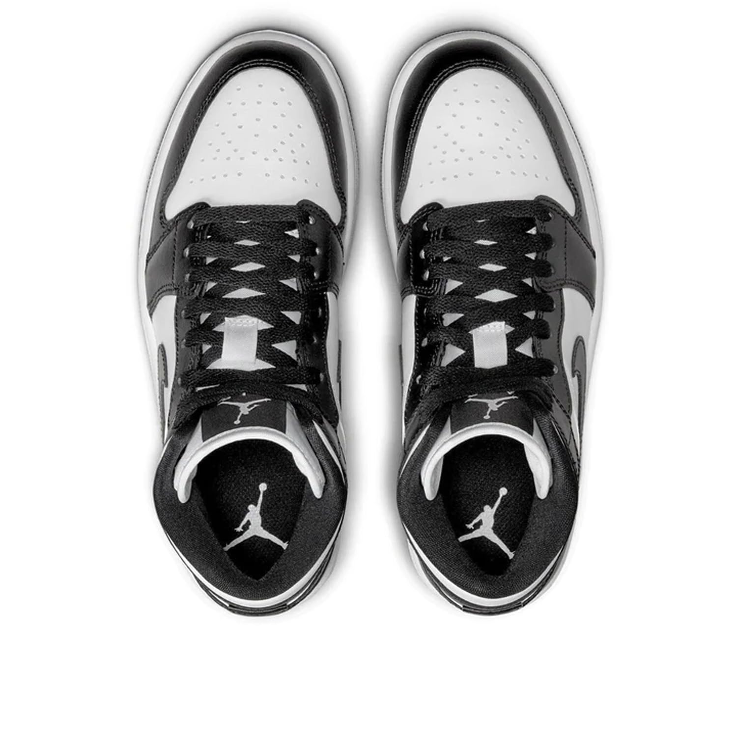 Air Jordan 1 Mid WMNS Sneakers, White/Black/White, Size 6