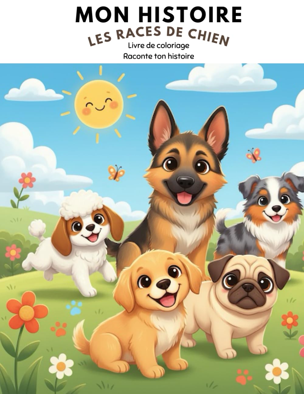 MON HISTOIRE : LES RACES DE CHIENS: Livre de coloriage Raconte ton histoire