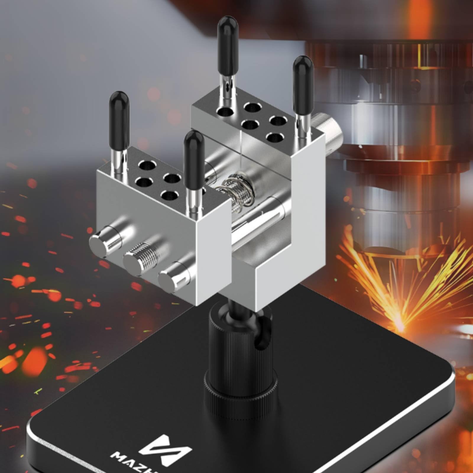 Industrial Vice de Modelismo Tornillo de Banco Mordaza Mini Herramienta de Sujeción Aleación de Aluminio CNC con Pasadores Ajustables Base Ponderada y