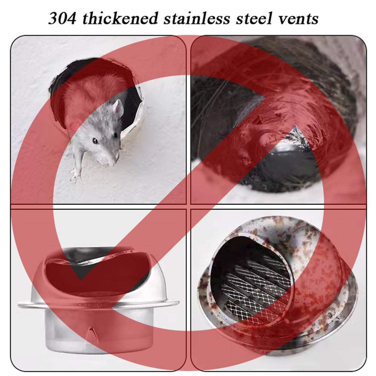 Cubierta de ventilación para extractores de Aire, Campana extractora con mosquitera, Robusta y fácil de Instalar (tamaño: 300 mm – 11,8 Pulgadas)